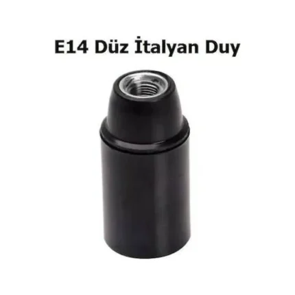 E14 Italyan Duy - Avize Duyu * Sarkıt Avize Için Duy-Siyah